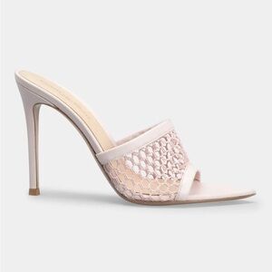 Elegant Pink Mesh Women's Heels